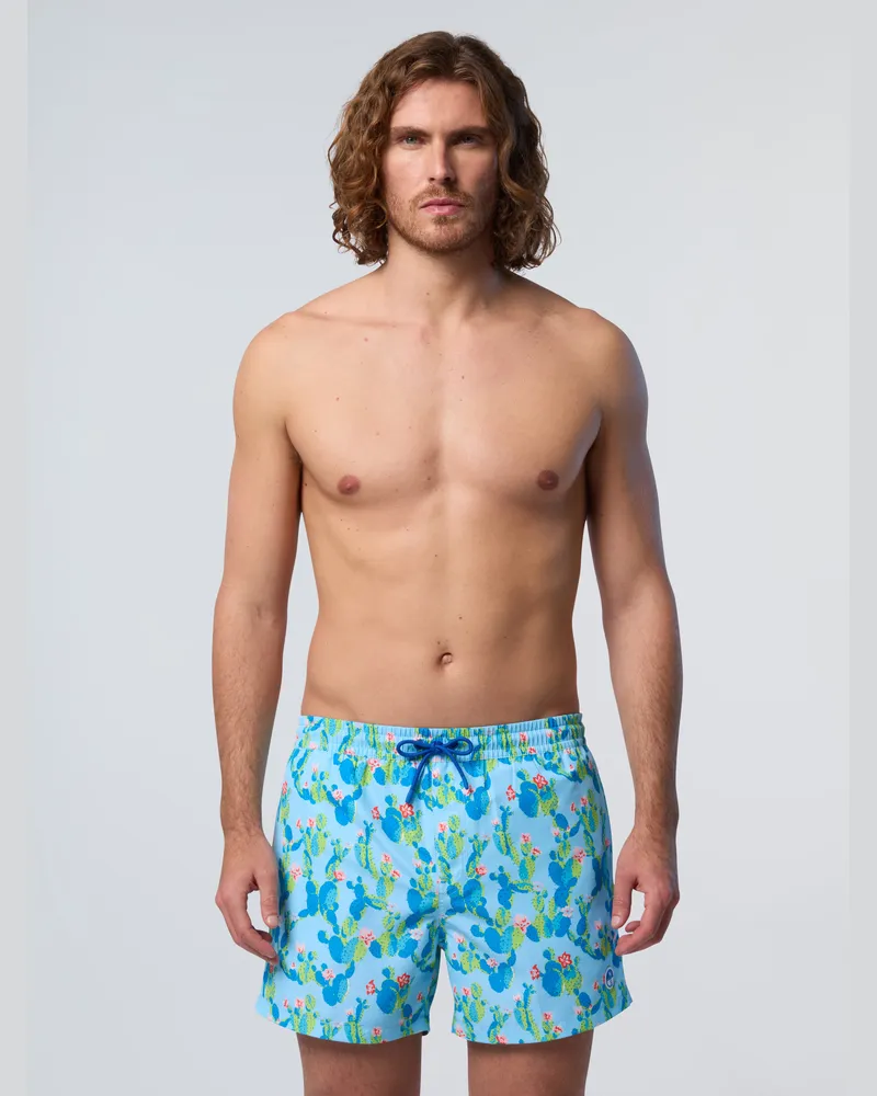 North Sails Badeshorts Grafischer Druck Hellblau
