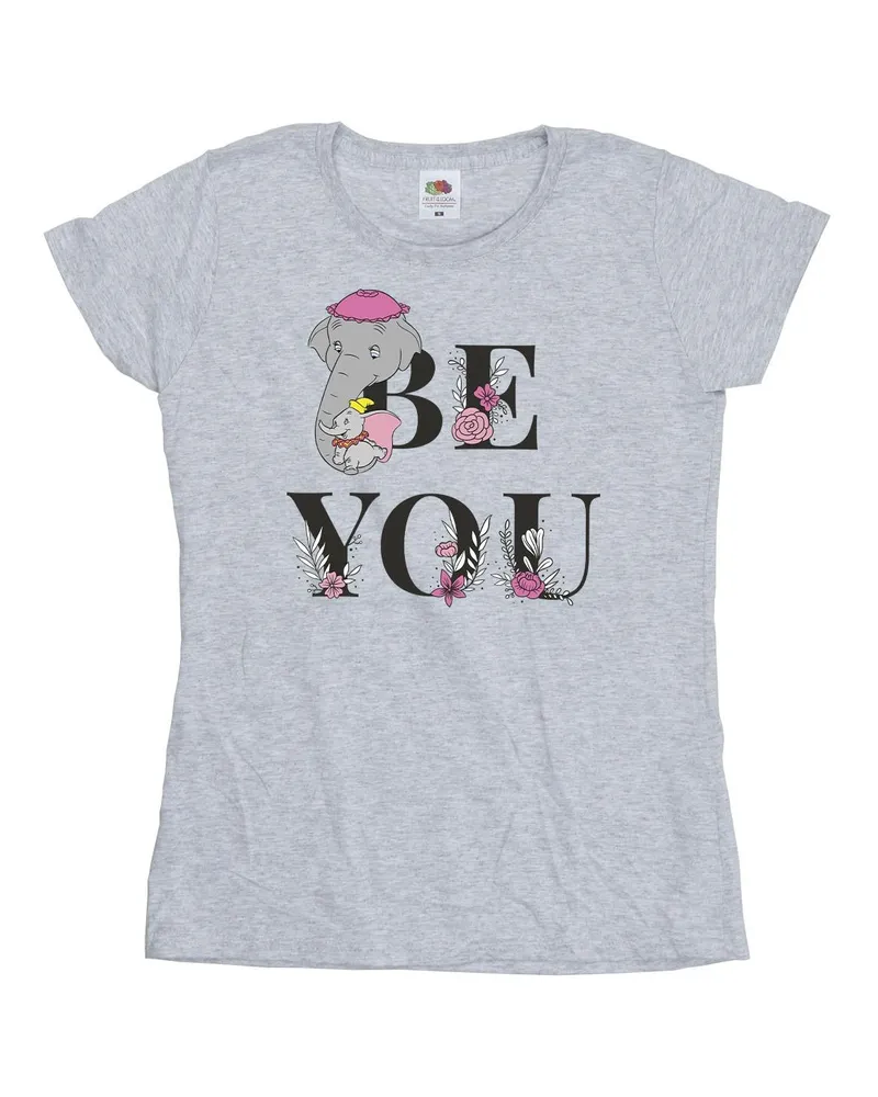 Disney Damen/Damen Dumbo Be You T-Shirt aus Baumwolle (Sport grau Hellgrau