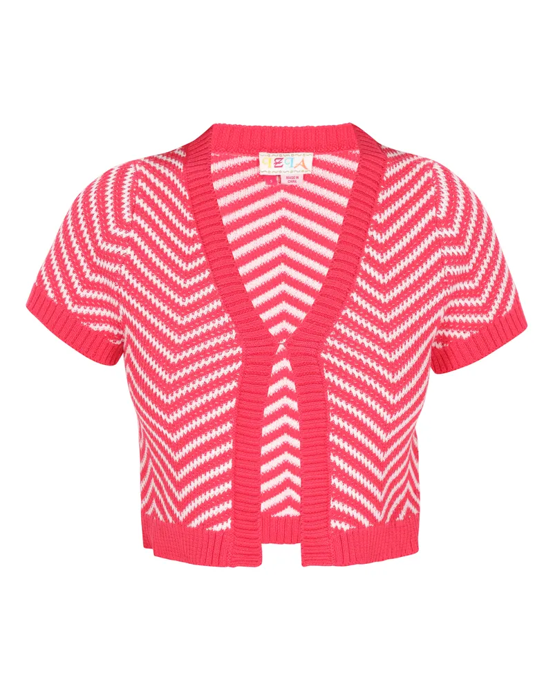 IZIA Strickjacke Frauen fuchsia weiß Fuchsia
