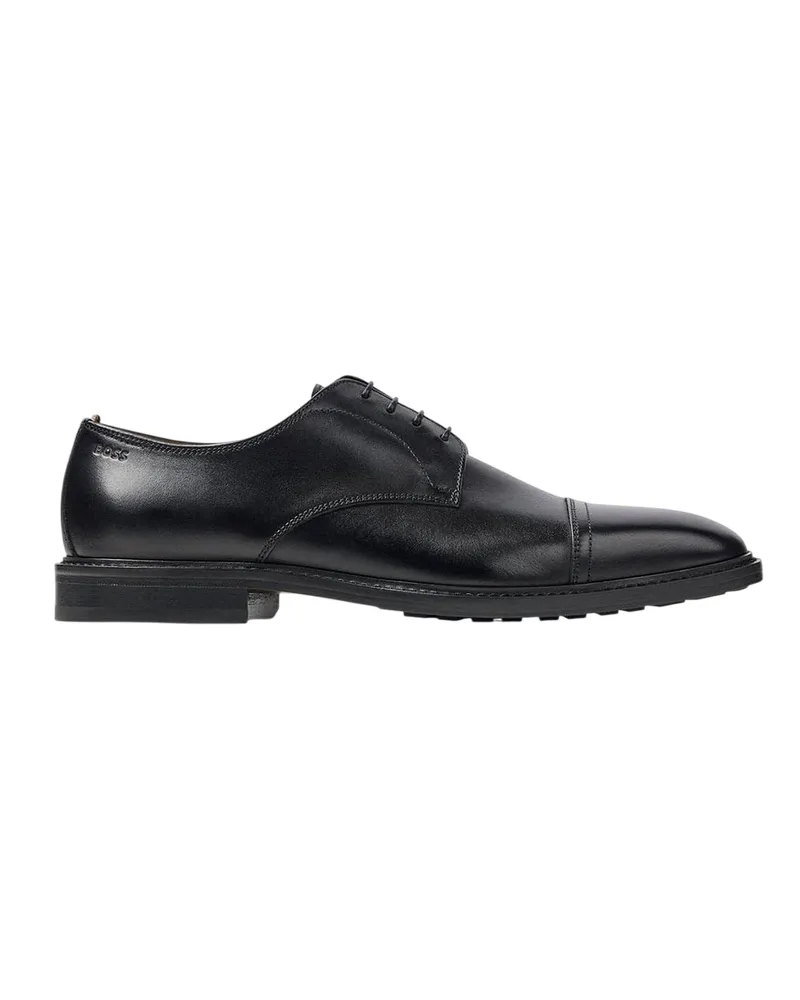HUGO BOSS Schnürschuhe für Herren, Leder (Schwarz Schwarz