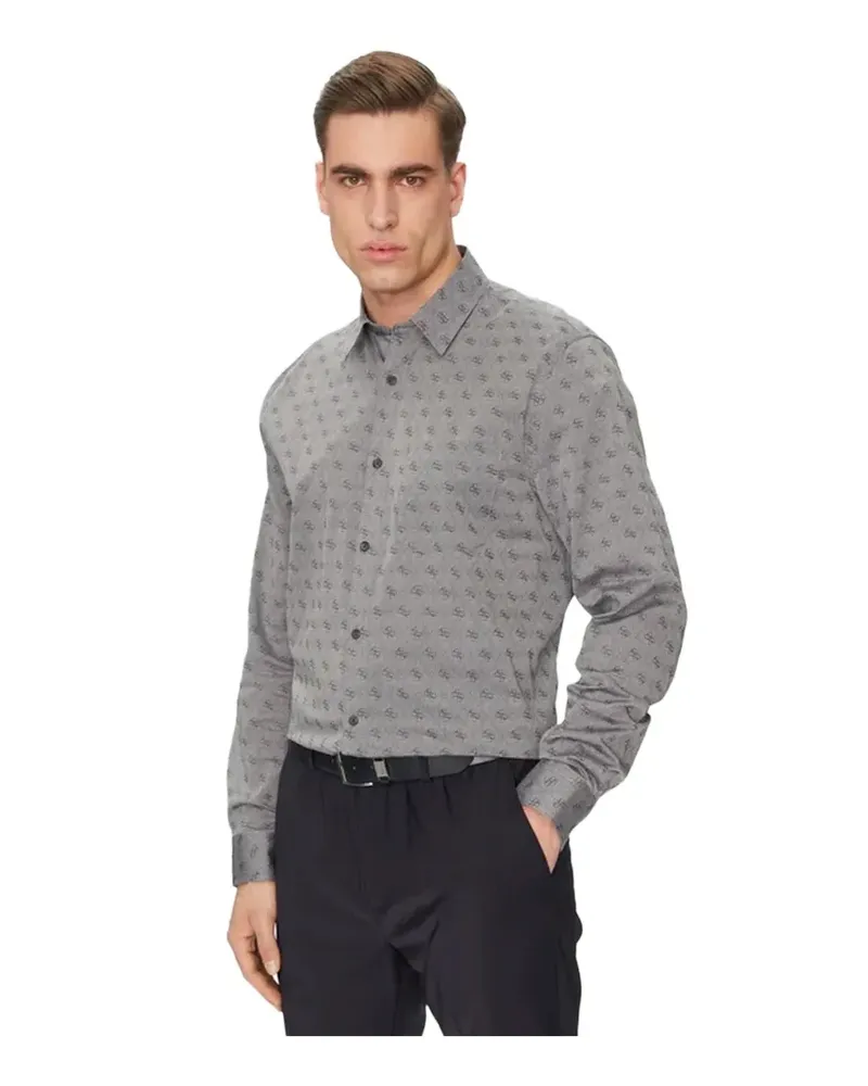 Guess Herrenhemd mit G‑Logo - Grau Grau