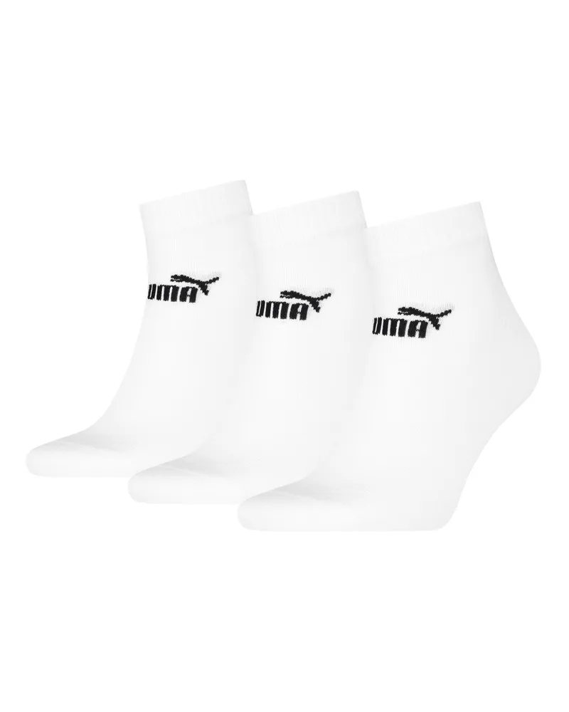 Puma Quarter" Knöchelsocken für Herren/Damen Unisex(3er-Pack) (Weiß Weiß