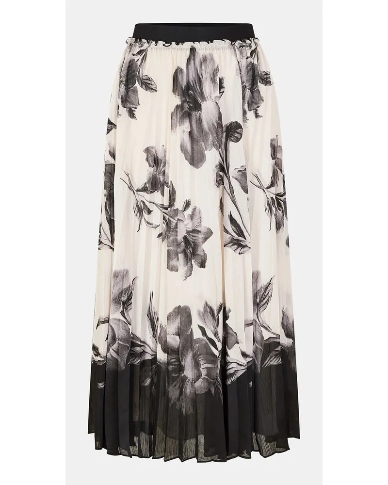 Ted Baker Damen  Faltenrock Midi mit Blumenmuster in Elfenbein Elfenbein