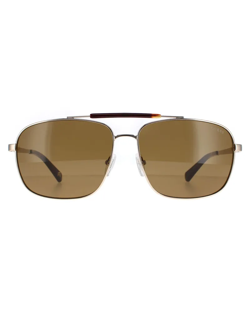 Guess Aviator Unisex Gold Braun GU5210 Gold