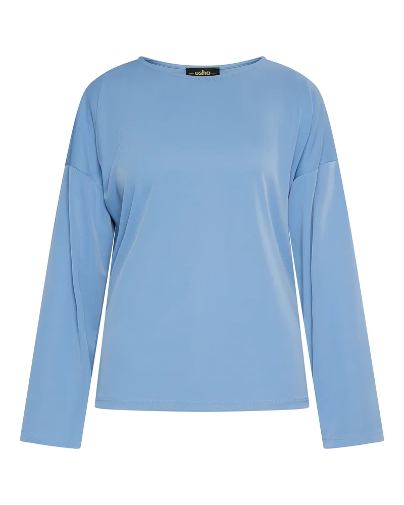 Usha Langarmbluse Damen hellblau Hellblau
