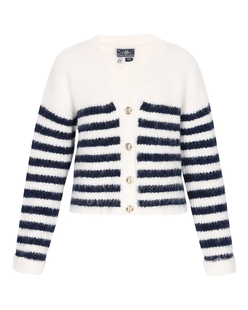 DreiMaster Strickjacke Frauen Cremeweiß, Marineblau Wollweiß