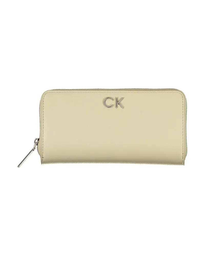 Calvin Klein Lange Reißverschluss-Geldbörse K50k506326 Elfenbein