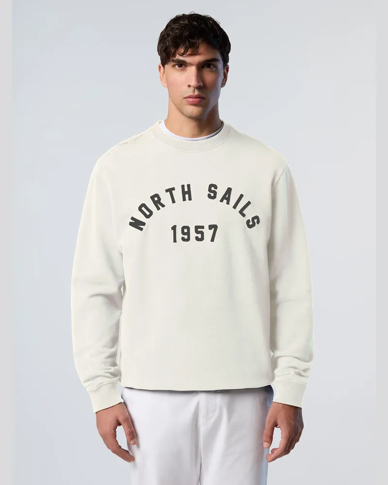 North Sails Kapuzenpullover mit gesticktem Schriftzug - Weiß Weiß