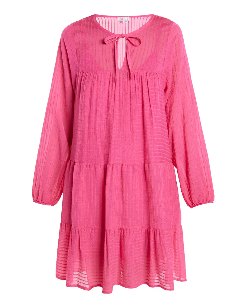 IZIA Midikleid im Streifendesign, tailliert - Rosa Rosa