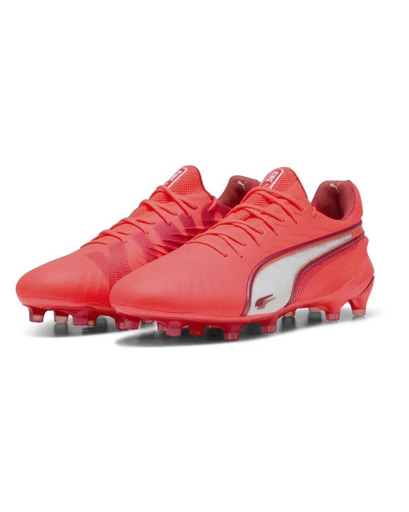 Puma King Ultimate" Fußballschuhe mit festem Boden für Herren (Rot/Weiß Rot