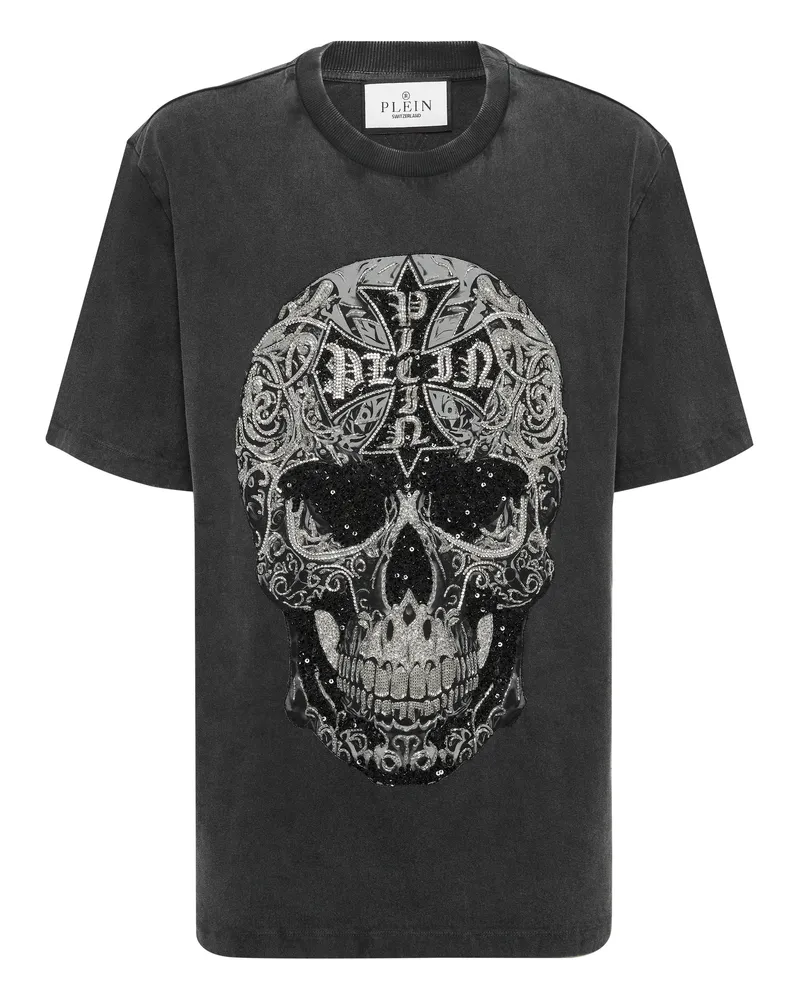 Philipp Plein T-Shirt Rundhalsausschnitt Ss Skull Schwarz