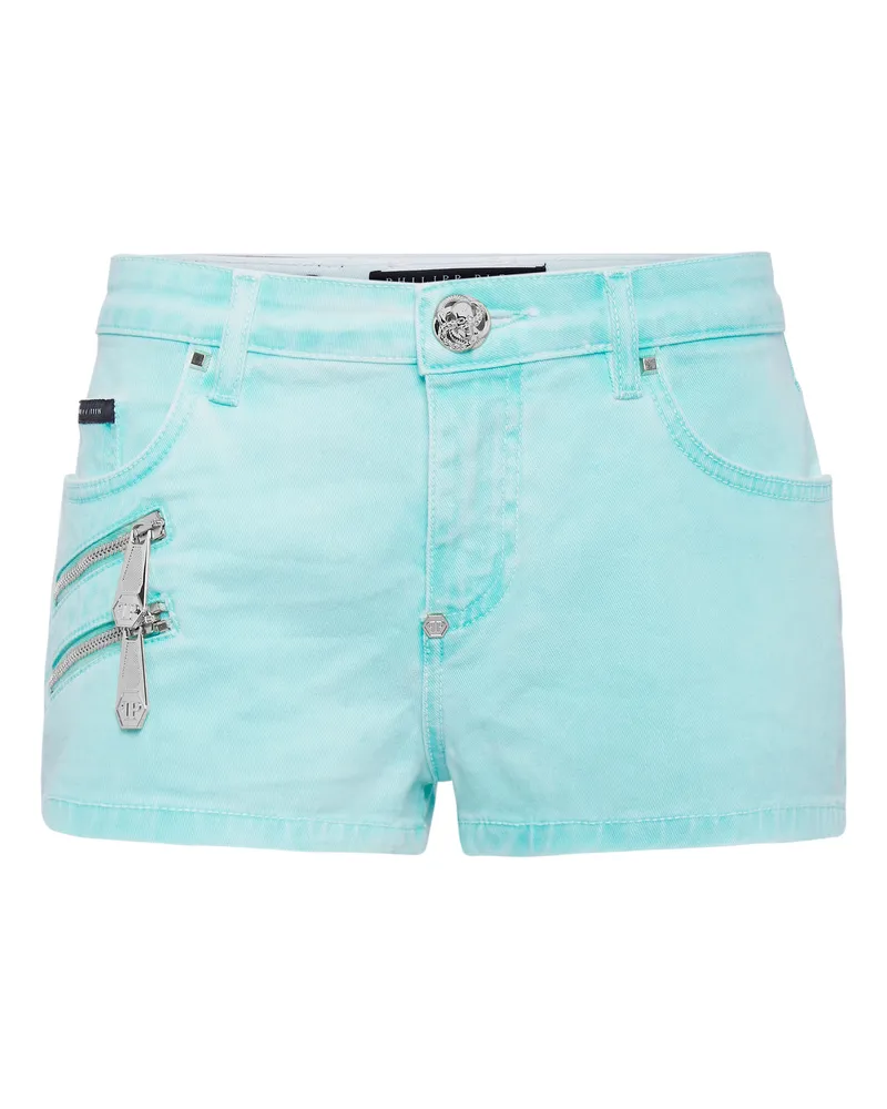 Philipp Plein Jeansshorts Türkis