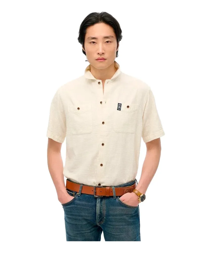 Superdry. Herren Merchant Hemd Beige