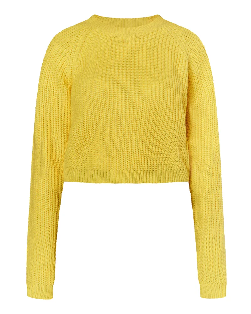 My Mo Kurzer Strickpullover Damen gelb Gelb