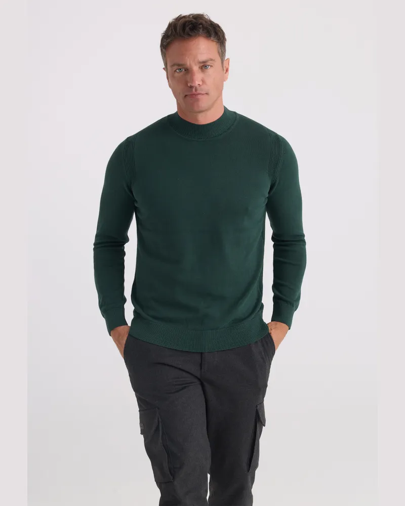 Felix Hardy Pullover Pullover Mit Stehkragen Dunkelgrün