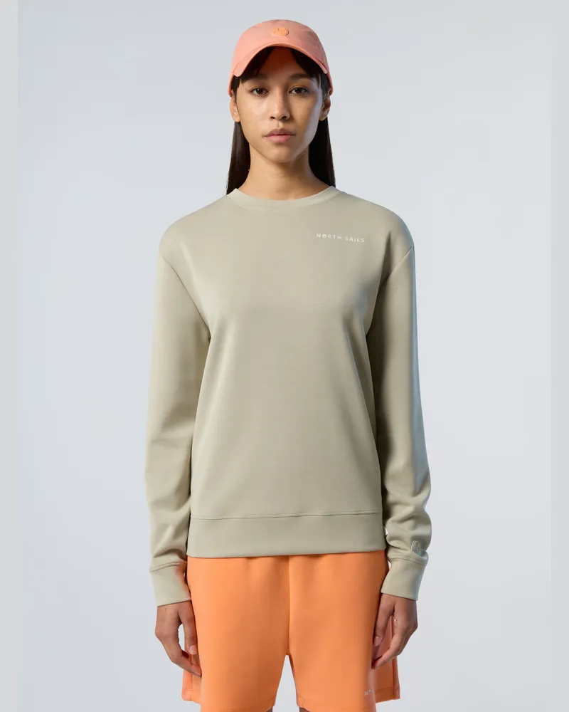 North Sails Sweatshirt Modal mit Rundhalsausschnitt Beige