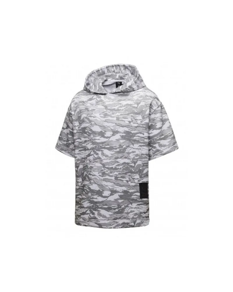 Puma Mens xo The Weeknd T-Shirt Hoodie Grey Camo 575583 02 Weiß