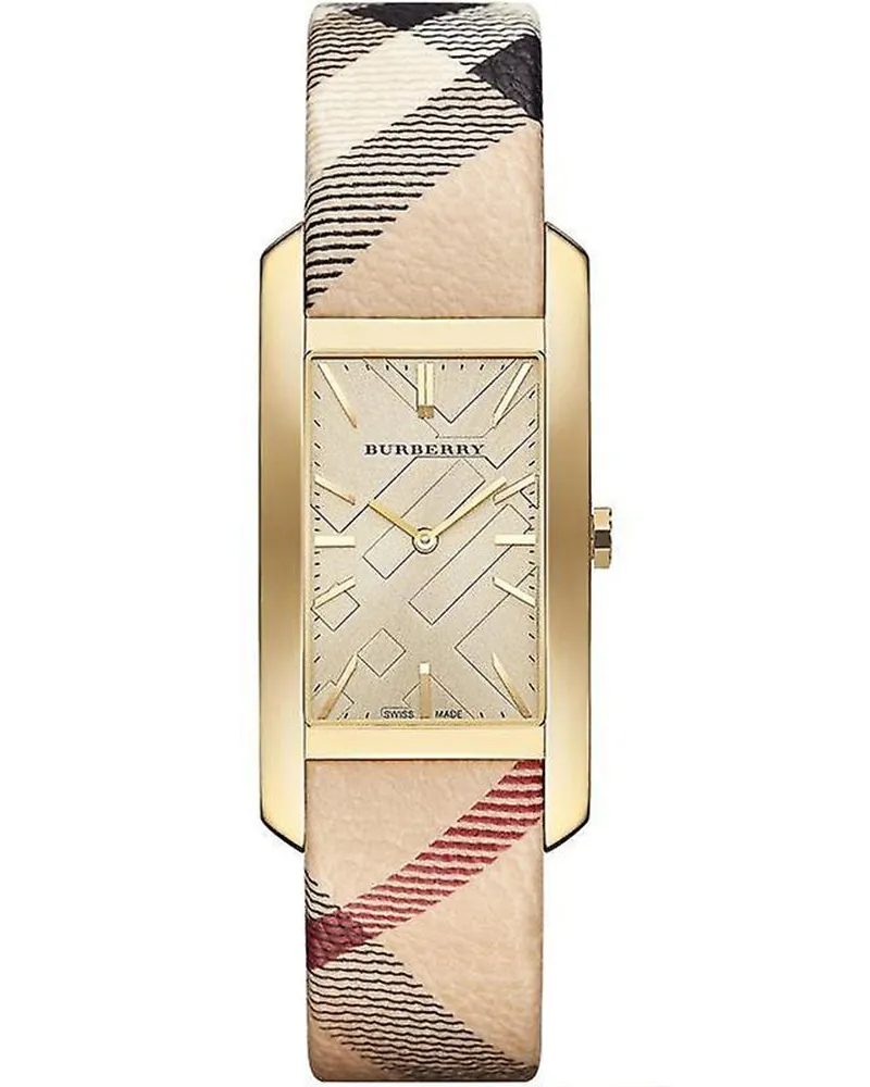 Burberry BU9407 Goldgehäuse Leder Damenuhr Gold