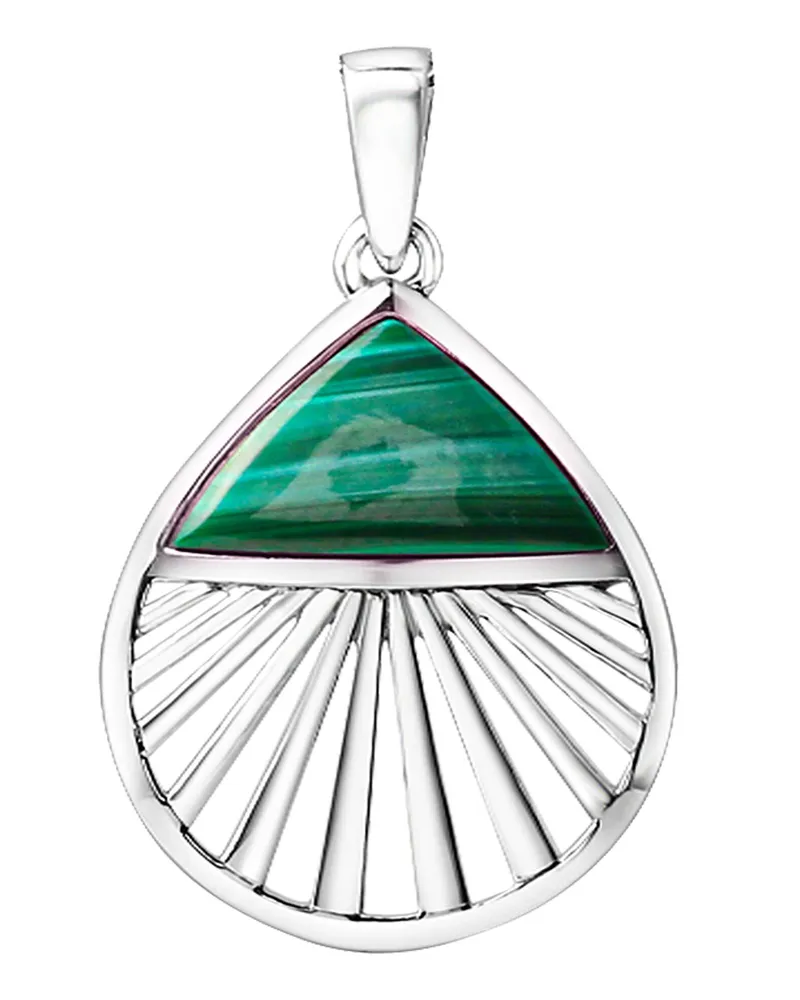 ZEEme Gemstones Anhänger 925/- Sterling Silber rhodiniert Malachit Silber