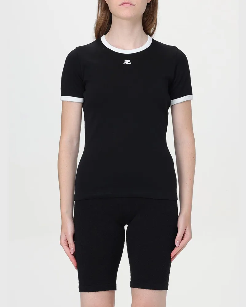 Courrèges Trim T-Shirt Schwarz