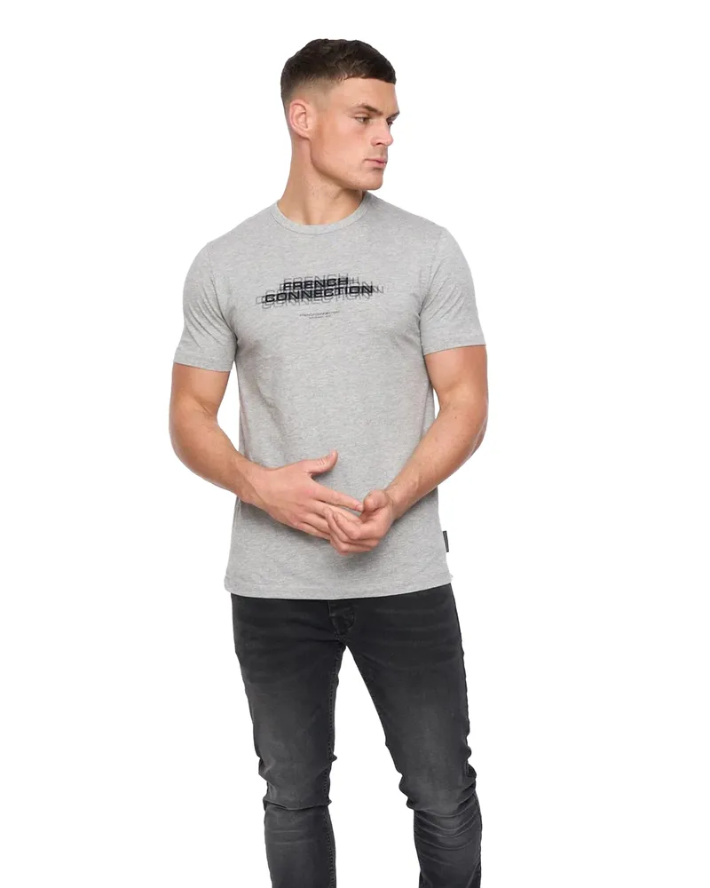 French Connection T-Shirt für Herren (Hellgrau/Marineblau Hellgrau