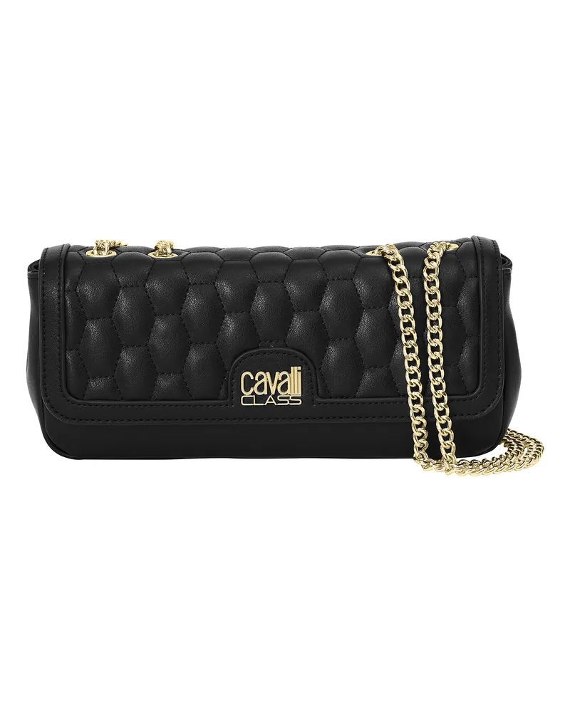 Roberto Cavalli Damen-Schultertasche mit Kettenriemen CCHB0248 Schwarz