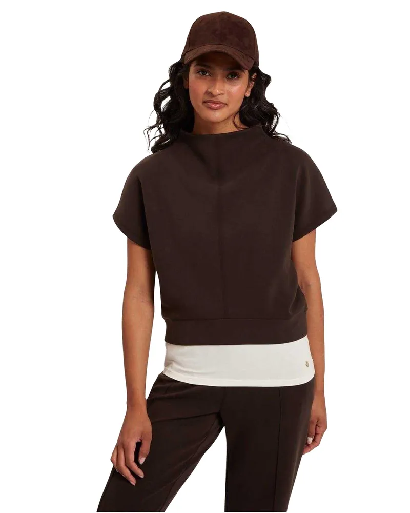 Ted Baker T-Shirt für Damen, Kastig, Ärmellos (Dunkelbraun Braun