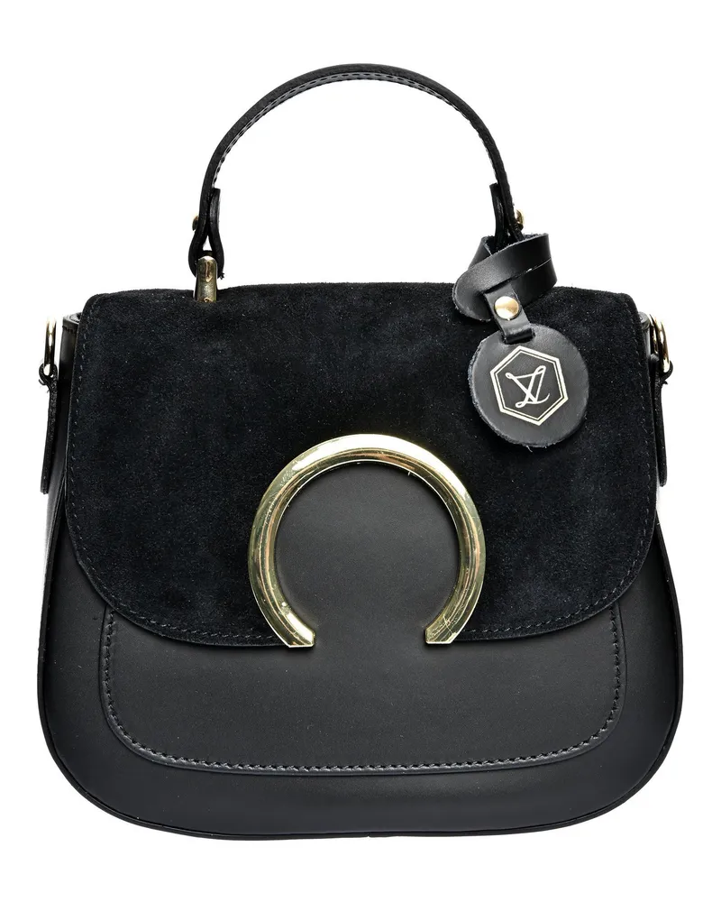Luisa Vannini Schwarz Rindsledertasche Schwarz