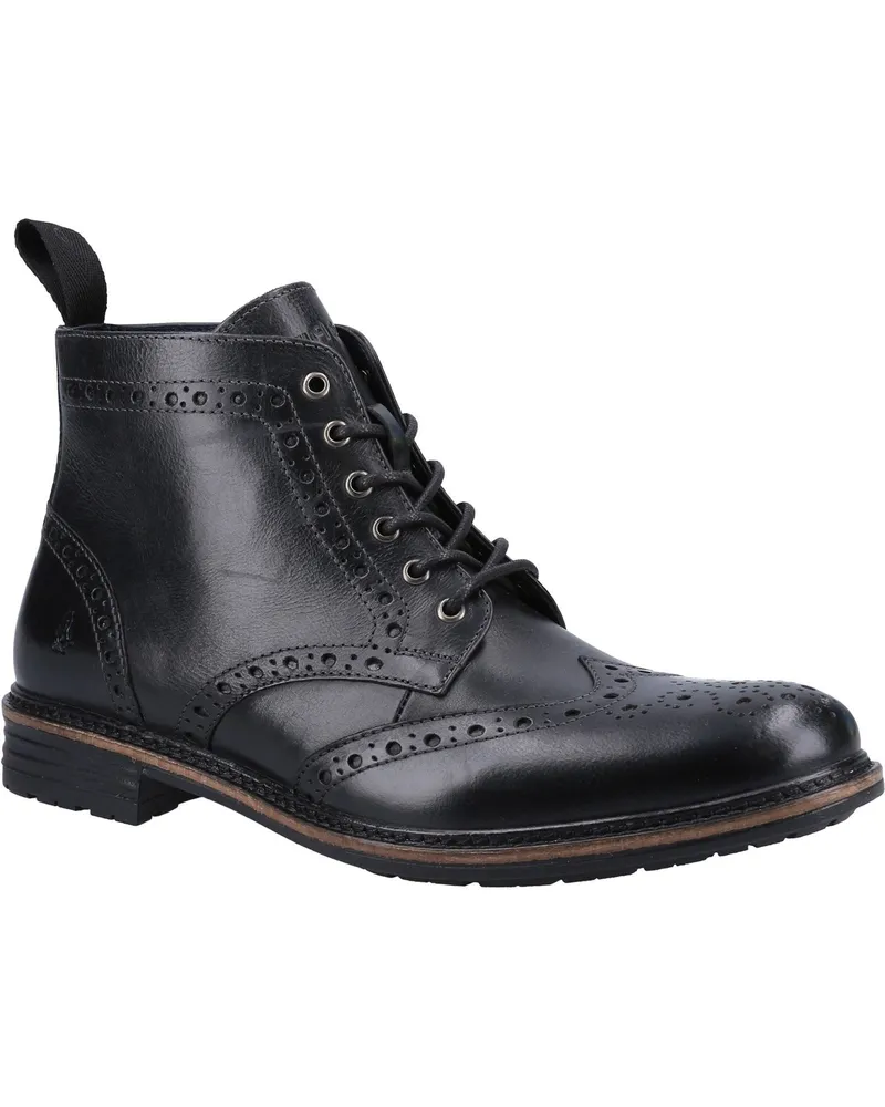 Hush Puppies Joshua Leder Herren Schwarz Stiefel Schwarz