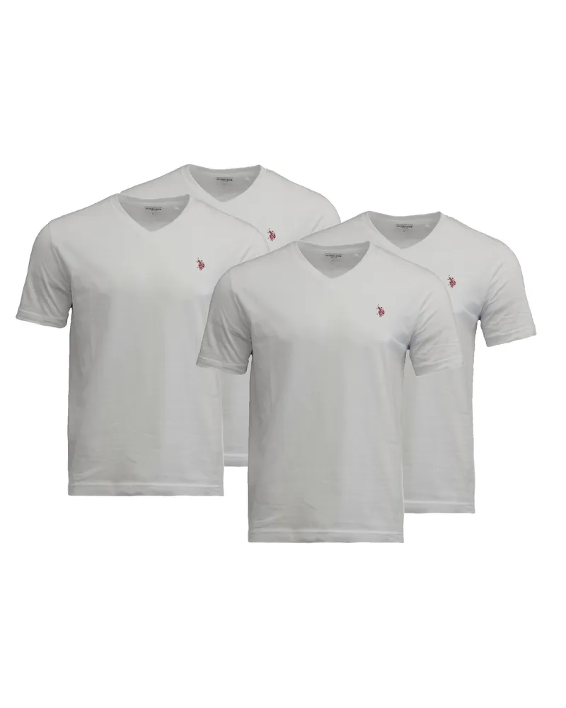 U.S. Polo Assn.  4 PACK V-Ausschnitt - T-Shirt basic in Weiß Weiß