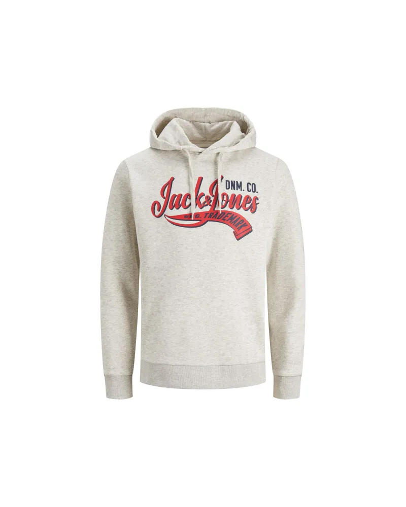 Jack & Jones Logo Sweat Hood   Weiss Weiß