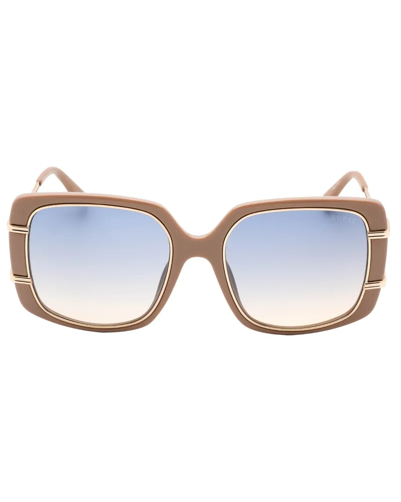 Guess Sonnenbrille mit Farbverlauf in Blau, glänzendem Beige Beige