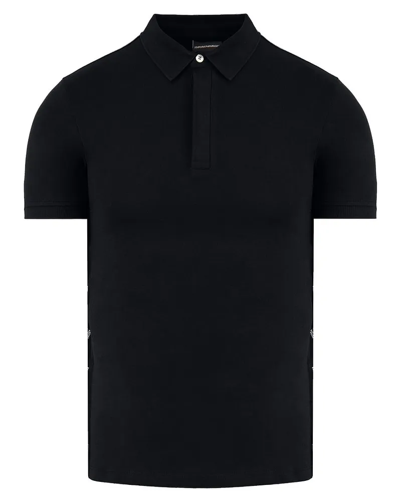 Giorgio Armani Emporio  Herren Black Polo -Hemd Schwarz