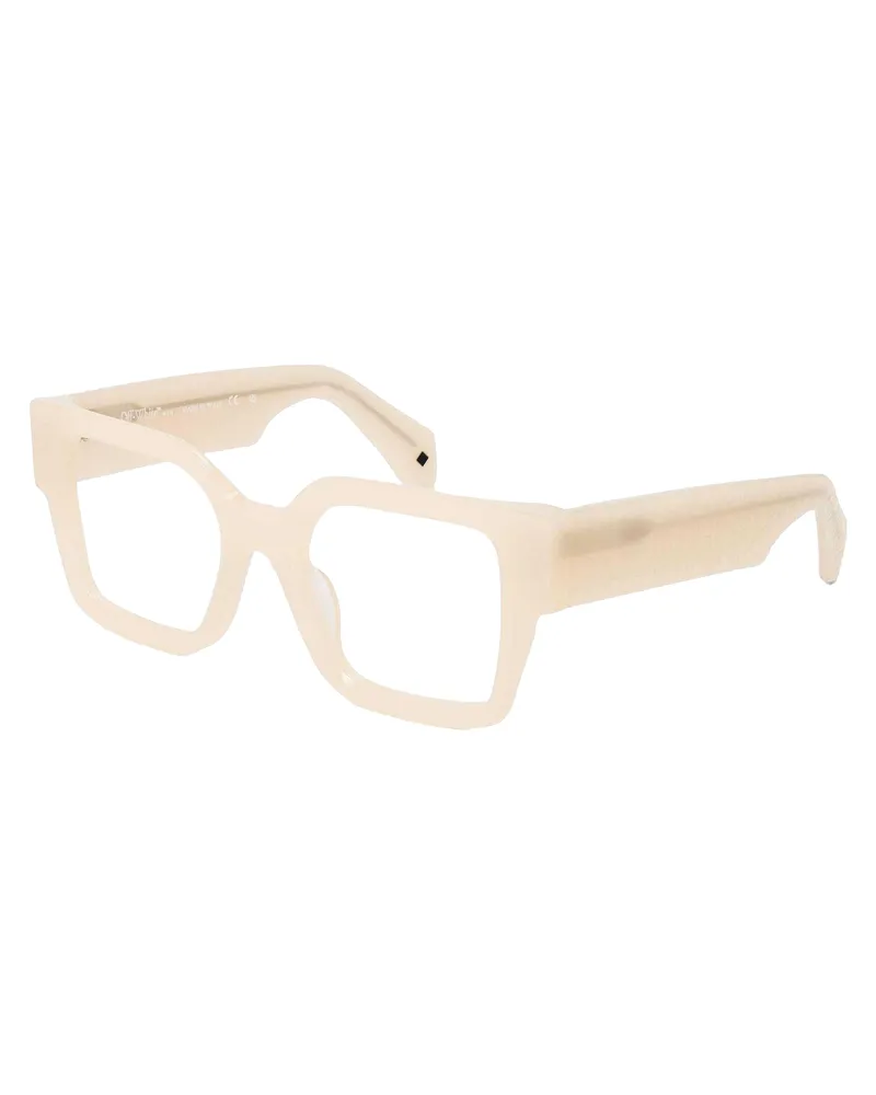 OFF-WHITE Off White - "Style 7r" Rechteckig-Sonnenbrille für Herren/Damen Unisex, Azetat (Beige Beige