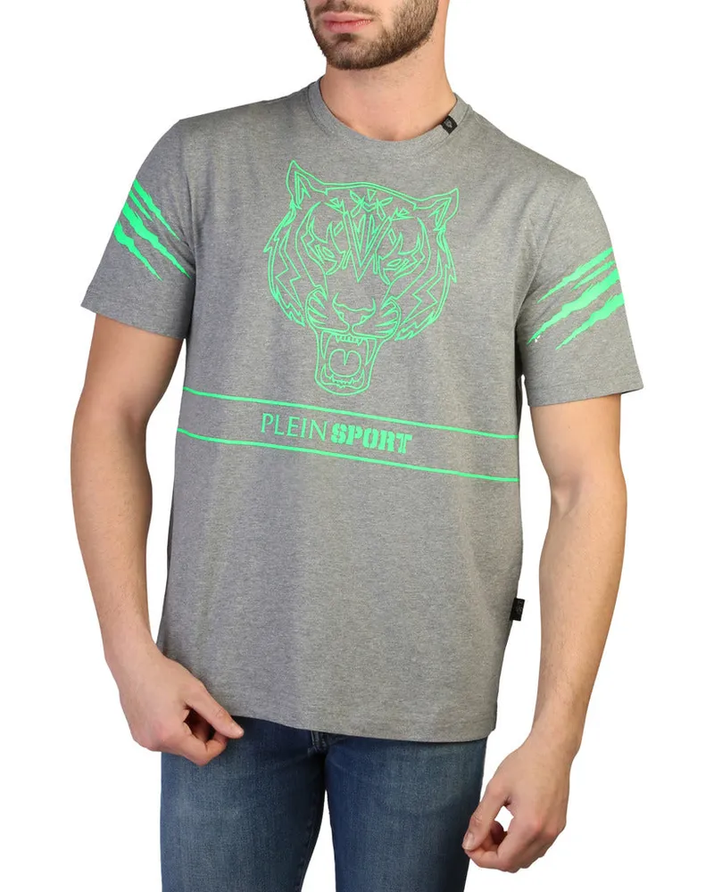 Philipp Plein Graues Baumwoll-T-Shirt für Herren Grau