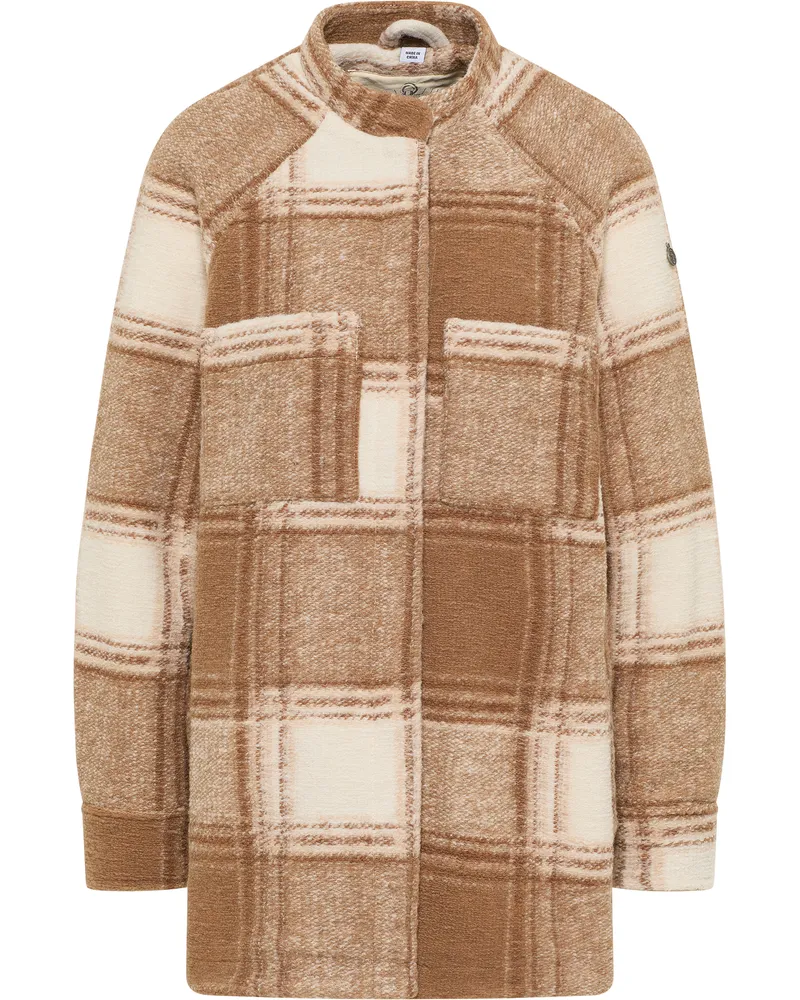 DreiMaster Übergangsjacke aus Wollgemisch Damen Kariert Beige Braun Beige