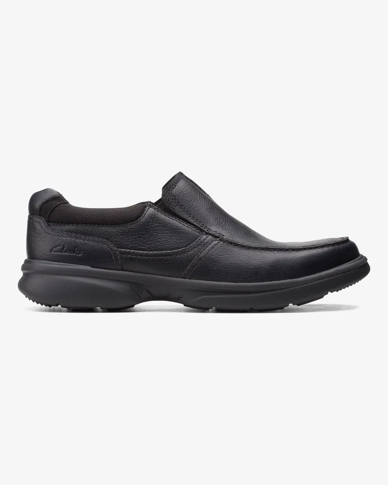Clarks Bradley Freie schwarze genarbte Lederschuhe Schwarz