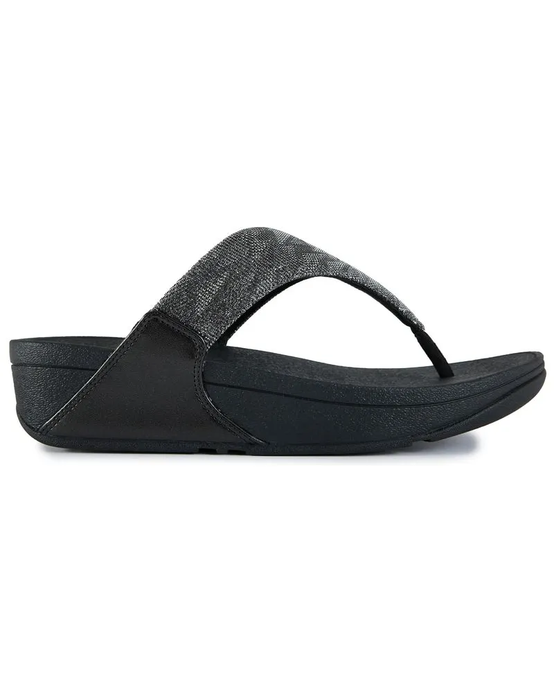 FitFlop Lulu Glitz Toe-Post Sandalen Schwarz