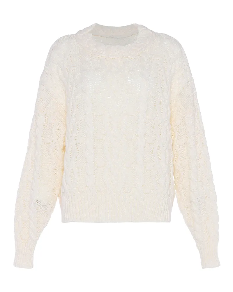 FAINA Pullover Damen Wollweiß Wollweiß