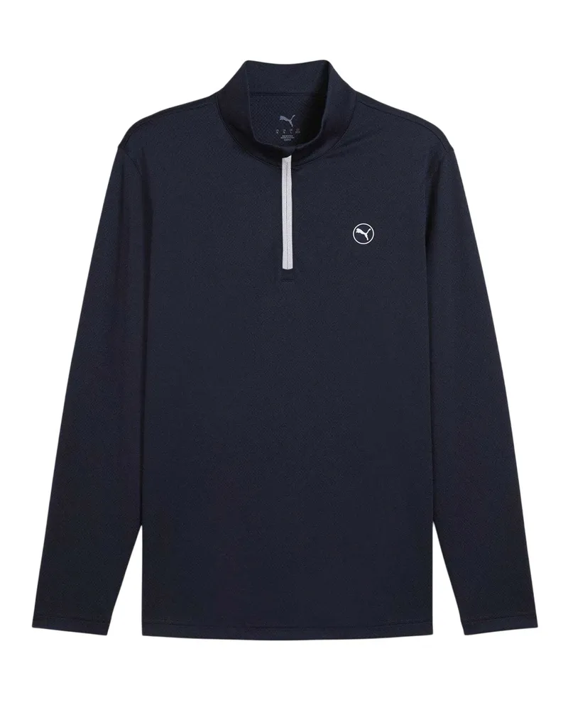 Puma Poloshirt für Herren, Hochleistungsmaterial, Schmal, Langärmlig (Marineblau Blau