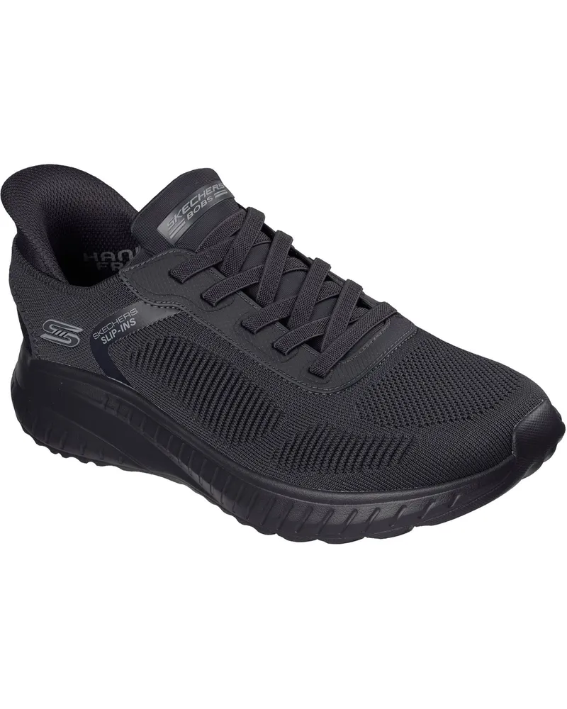 Skechers BOBS Sport Squad Chaos Solid Step Textil Herren Dunkelgrau Sneaker Anthrazit