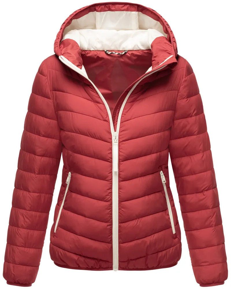 Marikoo Steppjacke „Pack mich ein“ für Damen, leicht, faltbar, mit Kapuze - Rot Rot
