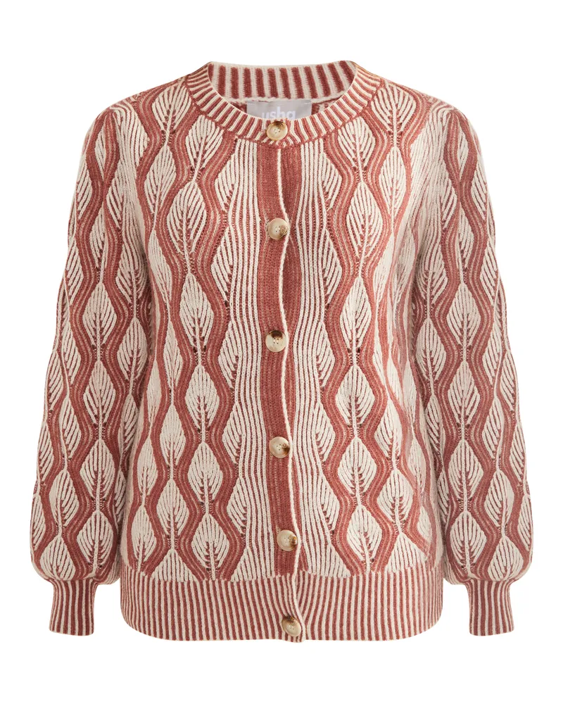 Usha Strickjacke Damen Wollweiss Altrosa Rosé