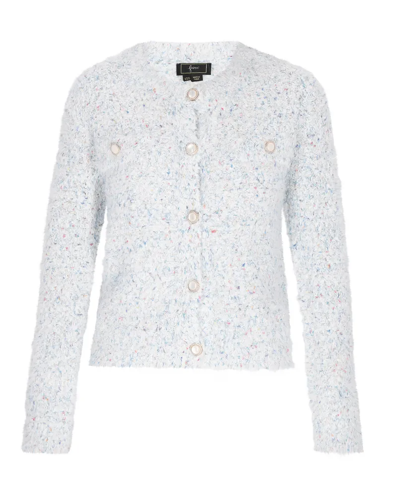 FAINA Strickjacke Frauen weiß mehrfarbig Weiß