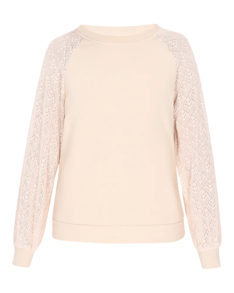 Usha Sweatshirt für Damen, Rundhalsausschnitt, entspannter Schnitt - Beige Beige