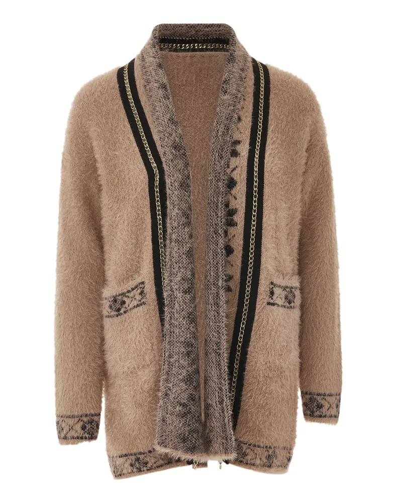FAINA Strickjacke Damen dunkelrosa Altrosa