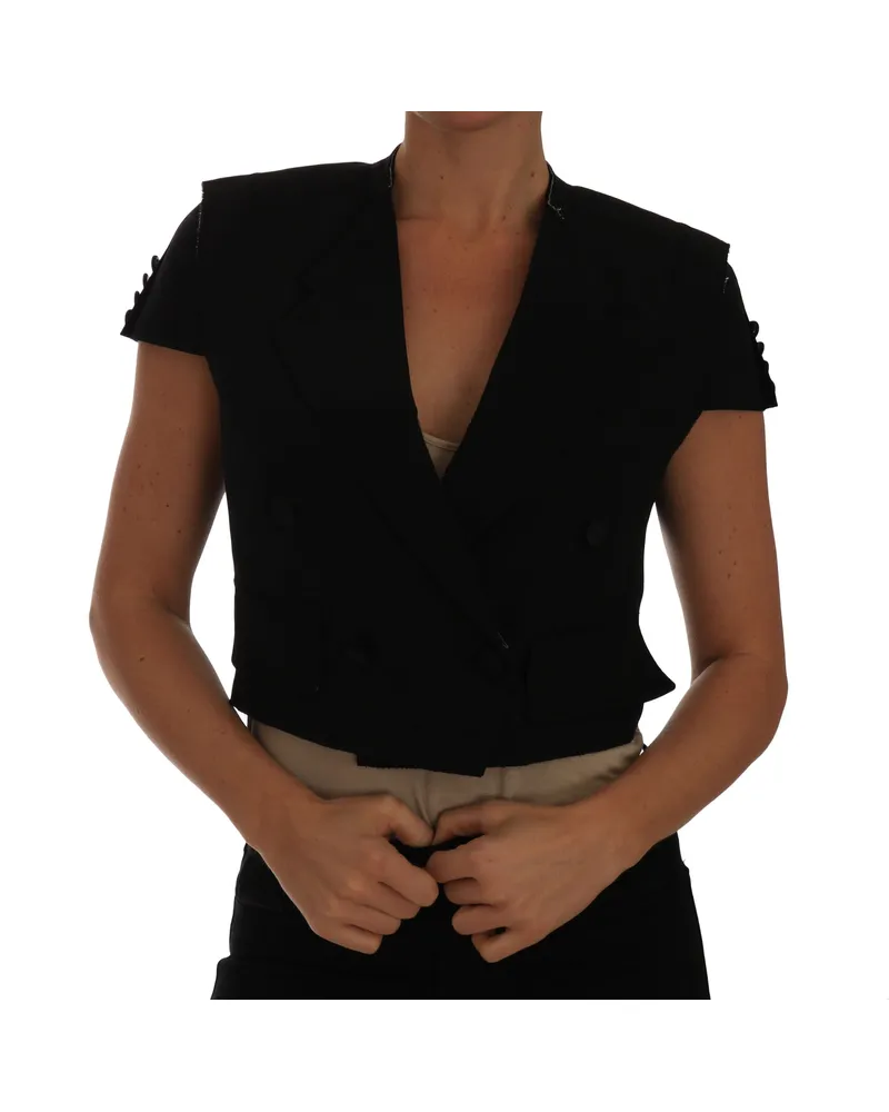 Dolce & Gabbana Blazer noir à coupe courte pour femme Schwarz