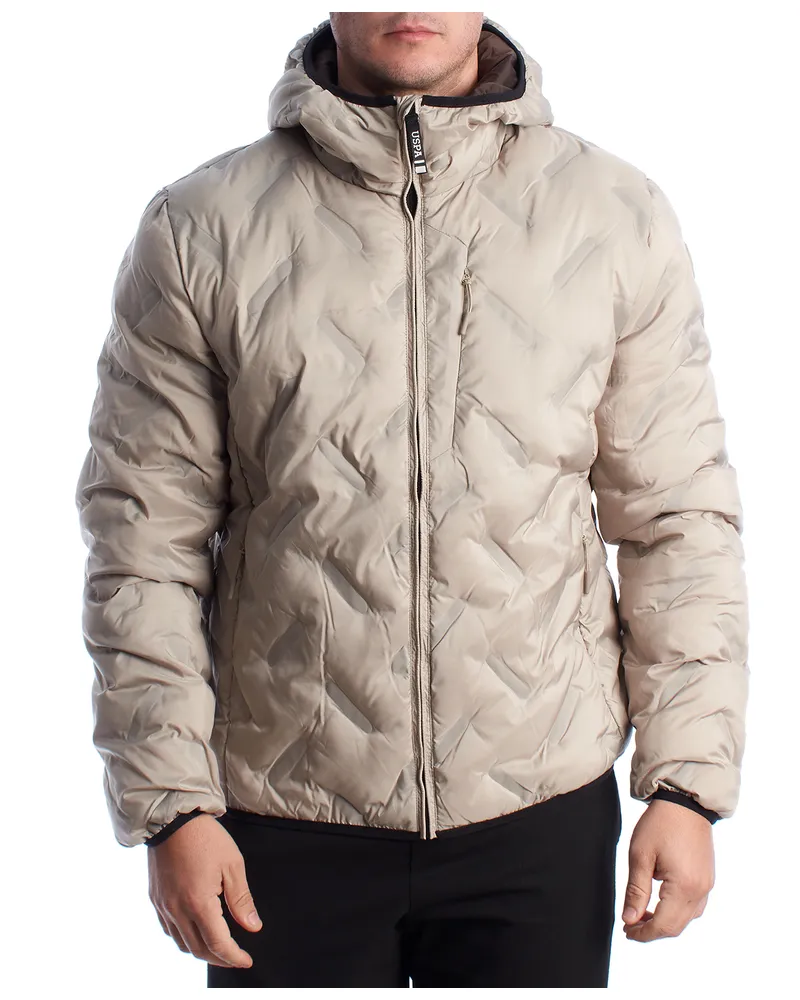 U.S. Polo Assn.  Herren Steppjacke mit Kapuze US40127001 Beige