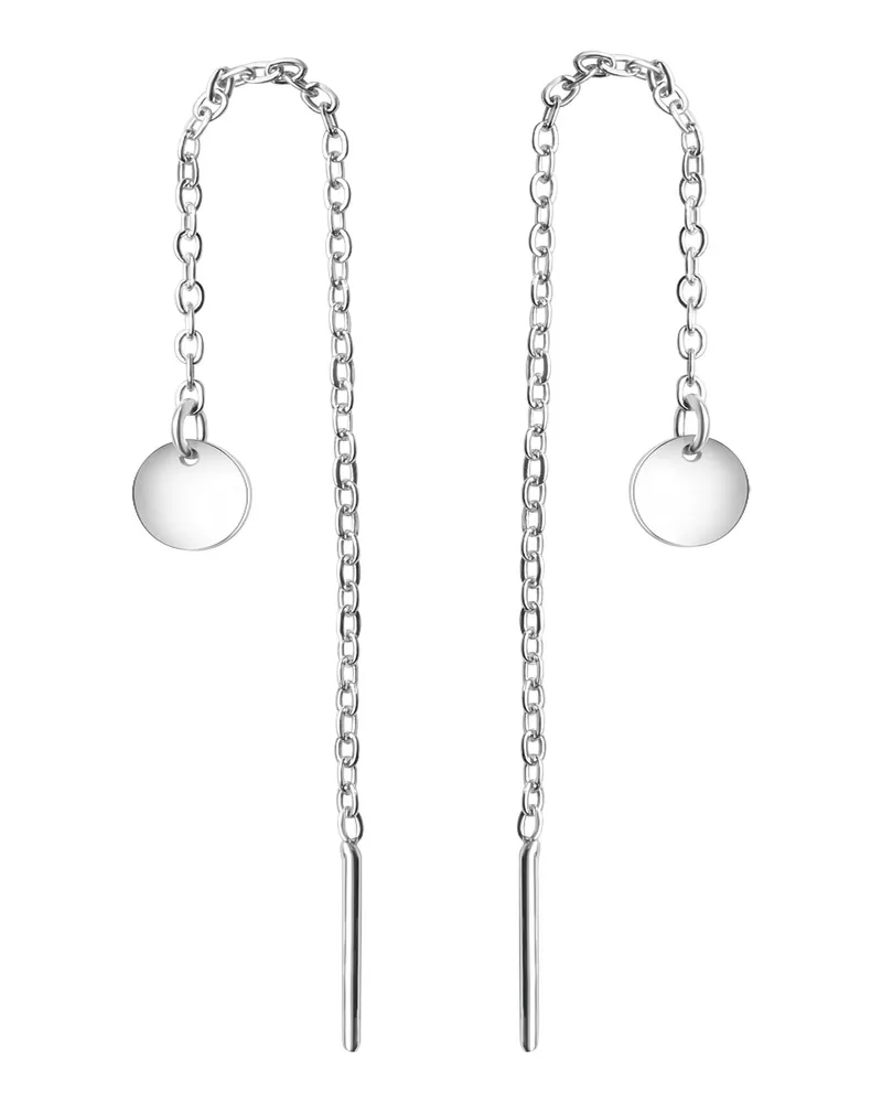Celesta Silber Durchziehohrringe aus 925/- Sterling Silber, rhodiniert - Silber Silber