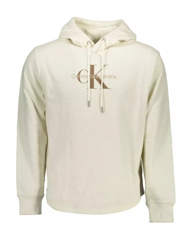 Calvin Klein Waffelstrick-Hoodie J30j300337 Elfenbein